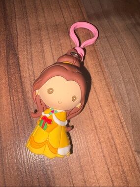 Disney Princess Belle Holiday 3D Figural Bag Clip Keychain